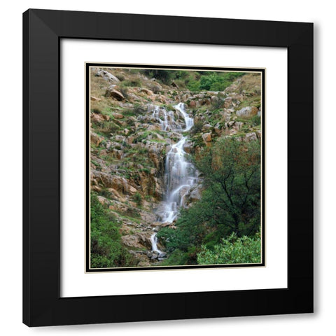 CA, San Diego, Mission Trails Park A waterfall Black Modern Wood Framed Art Print with Double Matting by Talbot Frank, Christopher