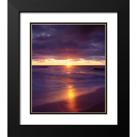 CA, San Diego Sunset Cliffs beach at sunset Black Modern Wood Framed Art Print with Double Matting by Talbot Frank, Christopher