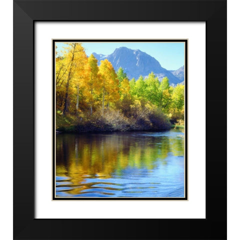 CA, Sierra Nevada, Autumn reflects in Rush Creek Black Modern Wood Framed Art Print with Double Matting by Talbot Frank, Christopher