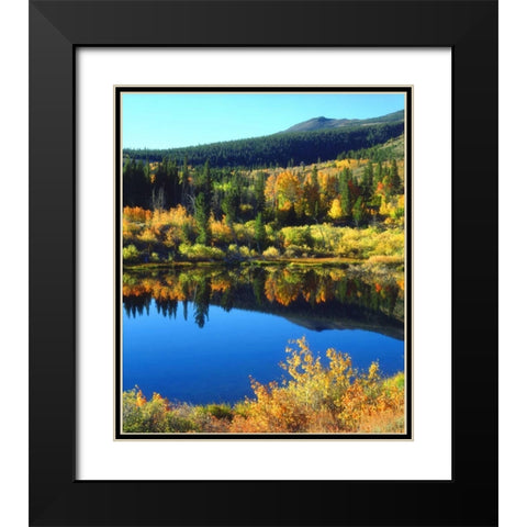 CA, Sierra Nevada Beaver Pond in autumn Black Modern Wood Framed Art Print with Double Matting by Talbot Frank, Christopher