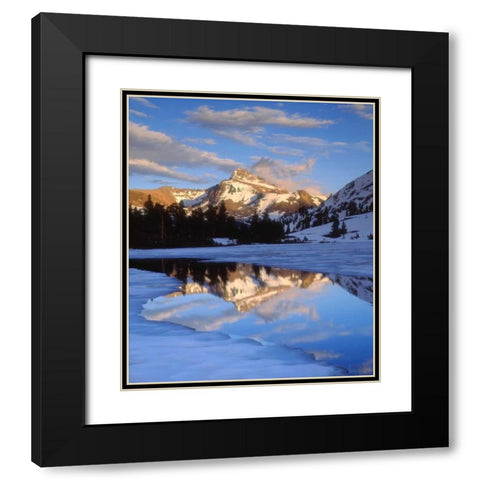 CA, Sierra Nevada Dana Peak above a frozen lake Black Modern Wood Framed Art Print with Double Matting by Talbot Frank, Christopher