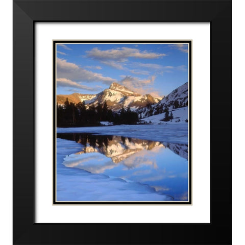 CA, Sierra Nevada Dana Peak above a frozen lake Black Modern Wood Framed Art Print with Double Matting by Talbot Frank, Christopher