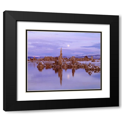 CA, Sierra Nevada Full Moon over Tufa Formations Black Modern Wood Framed Art Print with Double Matting by Talbot Frank, Christopher