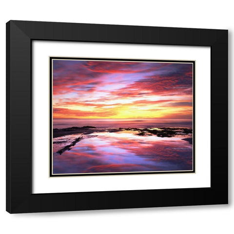 CA, Tide pools at sunset at Sunset Cliffs Black Modern Wood Framed Art Print with Double Matting by Talbot Frank, Christopher