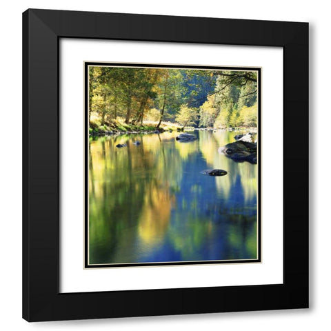 CA, Yosemite Autumn around the Merced River Black Modern Wood Framed Art Print with Double Matting by Talbot Frank, Christopher