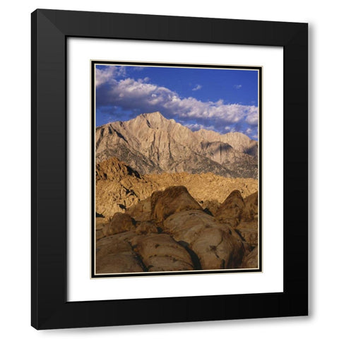 CA, Lone Pine Lone Pine Peak and Mt Whitney Black Modern Wood Framed Art Print with Double Matting by Flaherty, Dennis