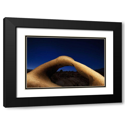 CA, Sierra Nevada Mobius Arch illuminated Black Modern Wood Framed Art Print with Double Matting by Flaherty, Dennis