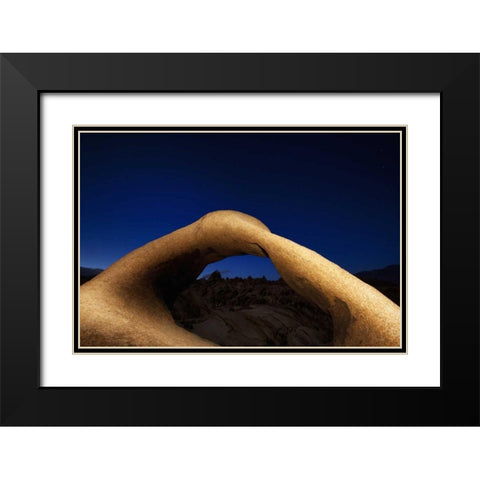 CA, Sierra Nevada Mobius Arch illuminated Black Modern Wood Framed Art Print with Double Matting by Flaherty, Dennis