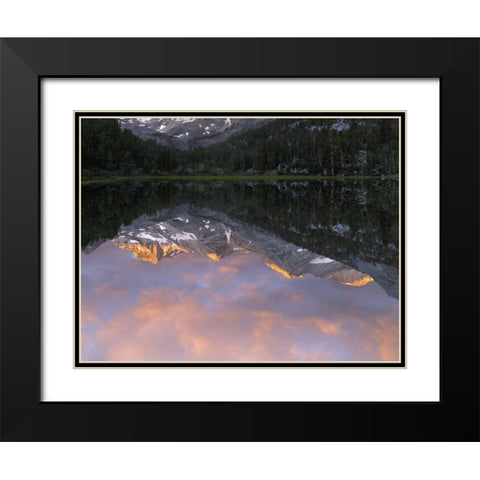 USA, California Marsh Lake at sunrise Black Modern Wood Framed Art Print with Double Matting by Flaherty, Dennis