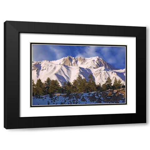 CA, Sierra Nevada Mt Morgan seen from a Road Black Modern Wood Framed Art Print with Double Matting by Flaherty, Dennis