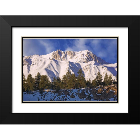 CA, Sierra Nevada Mt Morgan seen from a Road Black Modern Wood Framed Art Print with Double Matting by Flaherty, Dennis