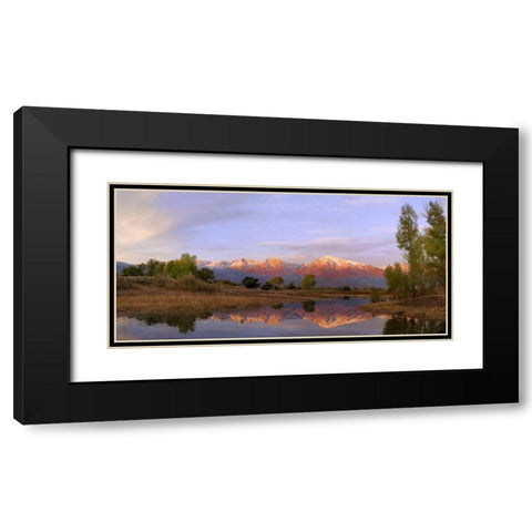 California, Bishop Sierra Mts from Farmers Pond Black Modern Wood Framed Art Print with Double Matting by Flaherty, Dennis