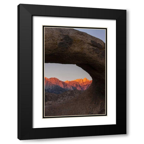CA, Alabama Hills Mt Whitney from Mobius Arch Black Modern Wood Framed Art Print with Double Matting by Illg, Cathy and Gordon