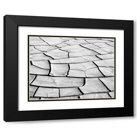 California, Death Valley Patterns in dried mud Black Modern Wood Framed Art Print with Double Matting by Flaherty, Dennis