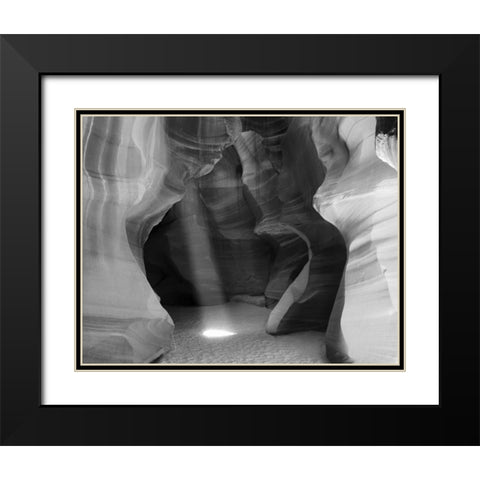 Arizona Sunbeam in Antelope Canyon Black Modern Wood Framed Art Print with Double Matting by Flaherty, Dennis