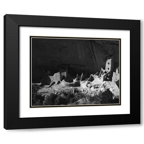 Colorado, Mesa Verde NP Square Tower House ruin Black Modern Wood Framed Art Print with Double Matting by Flaherty, Dennis