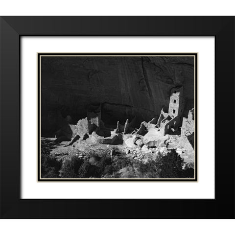 Colorado, Mesa Verde NP Square Tower House ruin Black Modern Wood Framed Art Print with Double Matting by Flaherty, Dennis