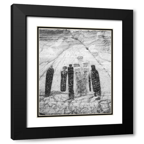 UT, Canyonlands NP, Horseshoe Canyon Pictographs Black Modern Wood Framed Art Print with Double Matting by Flaherty, Dennis