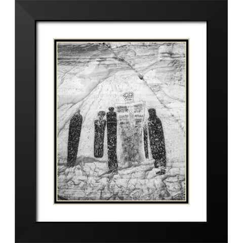 UT, Canyonlands NP, Horseshoe Canyon Pictographs Black Modern Wood Framed Art Print with Double Matting by Flaherty, Dennis