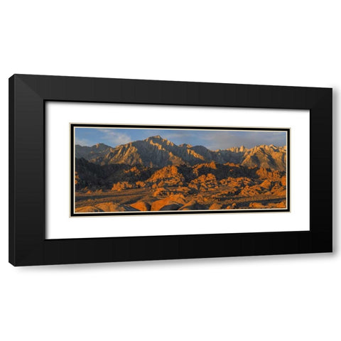 CA, Alabama Hills Panoramic of landscape Black Modern Wood Framed Art Print with Double Matting by Paulson, Don