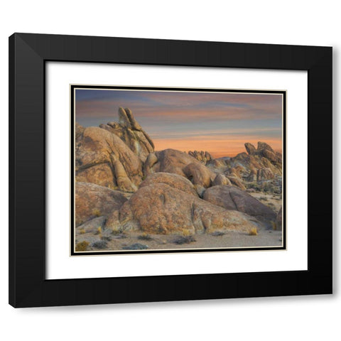 California Sunset in the Alabama Hills Black Modern Wood Framed Art Print with Double Matting by Paulson, Don