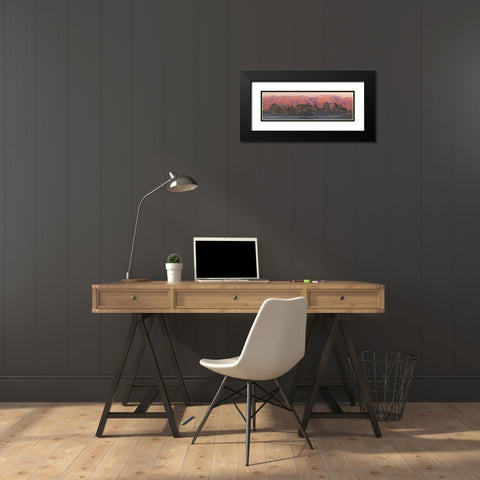 California Panoramic of Trona Pinnacles Black Modern Wood Framed Art Print with Double Matting by Paulson, Don