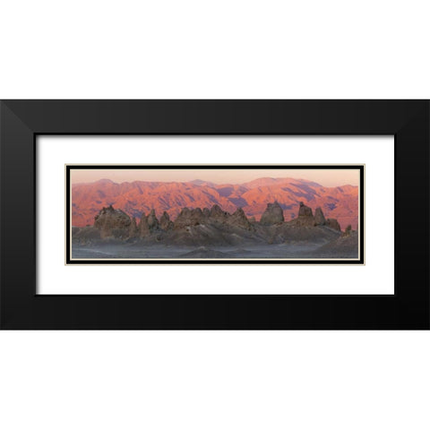 California Panoramic of Trona Pinnacles Black Modern Wood Framed Art Print with Double Matting by Paulson, Don