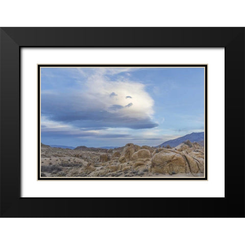 CA, Sierra Nevada Clouds over the Alabama Hills Black Modern Wood Framed Art Print with Double Matting by Paulson, Don