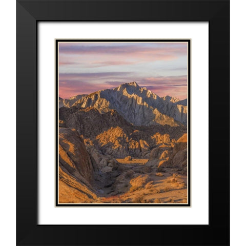 California Lone Pine Peak from Alabama Hills Black Modern Wood Framed Art Print with Double Matting by Paulson, Don