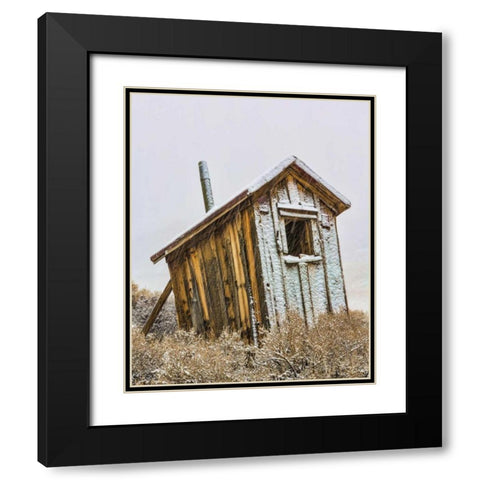 USA, California, Bodie Solitary outhouse Black Modern Wood Framed Art Print with Double Matting by Paulson, Don