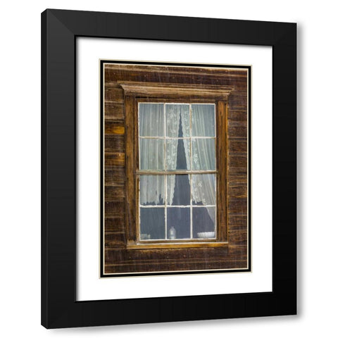 USA, California, Bodie Close-up of window Black Modern Wood Framed Art Print with Double Matting by Paulson, Don