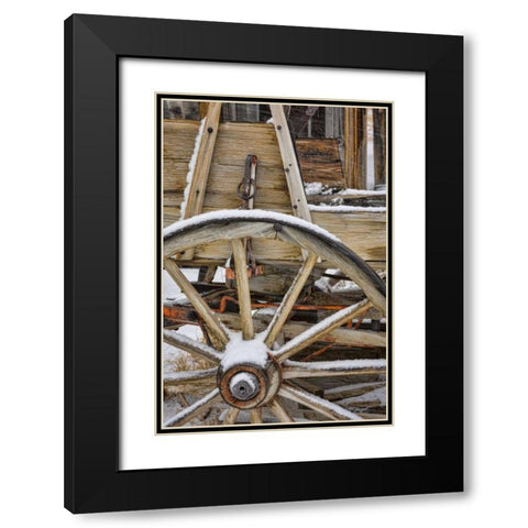 USA, California, Bodie Close-up of wagon wheel Black Modern Wood Framed Art Print with Double Matting by Paulson, Don