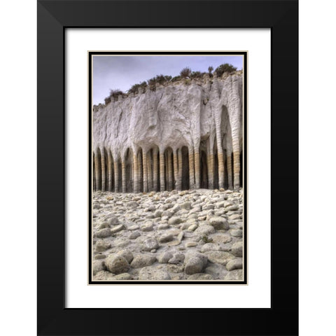California, Mono County Volcanic rock pillars Black Modern Wood Framed Art Print with Double Matting by Flaherty, Dennis