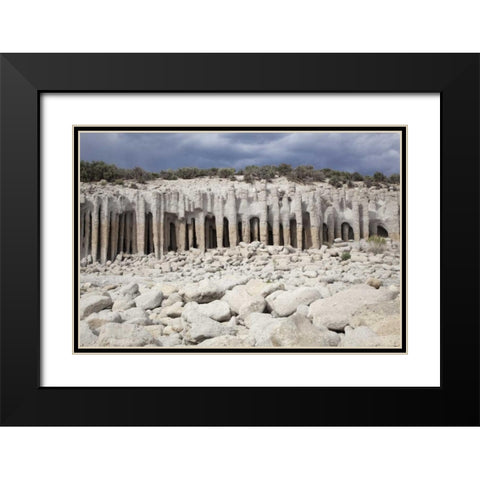 California, Mono County Volcanic rock pillars Black Modern Wood Framed Art Print with Double Matting by Flaherty, Dennis