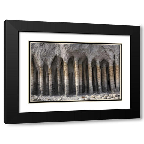 California, Mono County Volcanic rock pillars Black Modern Wood Framed Art Print with Double Matting by Flaherty, Dennis