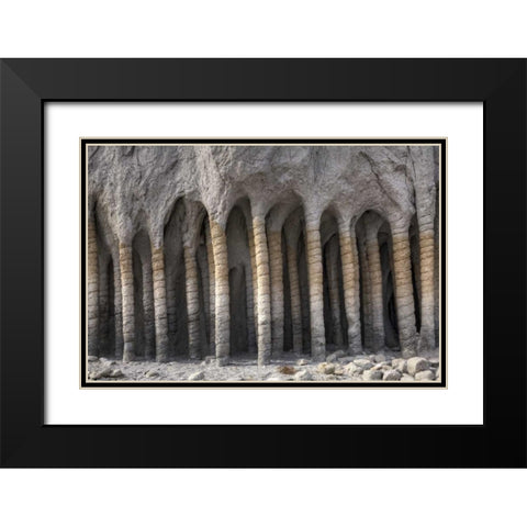 California, Mono County Volcanic rock pillars Black Modern Wood Framed Art Print with Double Matting by Flaherty, Dennis