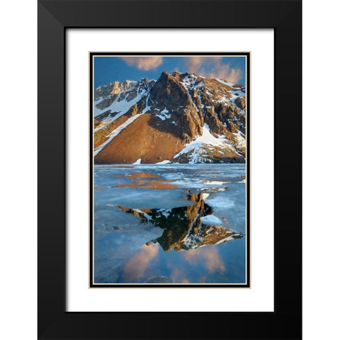 California Spring ice thaw at Ellery Lake Black Modern Wood Framed Art Print with Double Matting by Jaynes Gallery