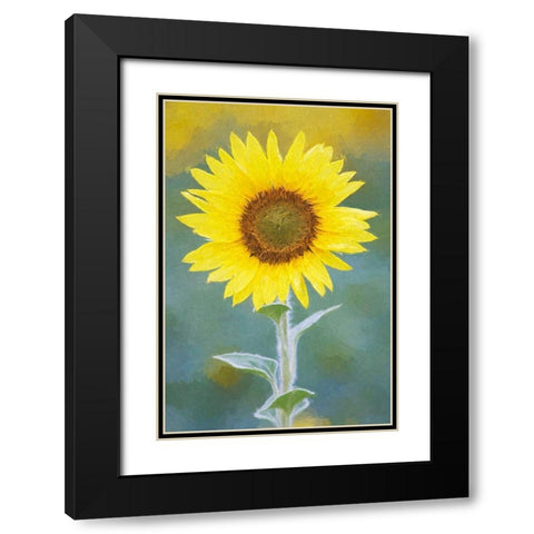 California Abstract of sunflower Black Modern Wood Framed Art Print with Double Matting by Jaynes Gallery