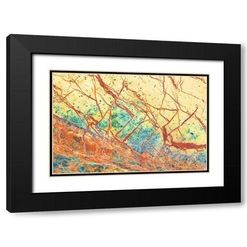 California Detail of marble rock patterns Black Modern Wood Framed Art Print with Double Matting by Jaynes Gallery