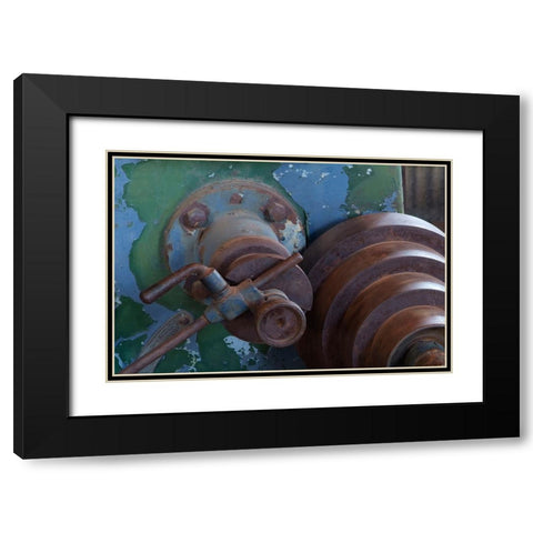 Usa-California Heavy equipment rusts in the machine shop at the Bodie Stamp Mill Black Modern Wood Framed Art Print with Double Matting by Sederquist, Betty