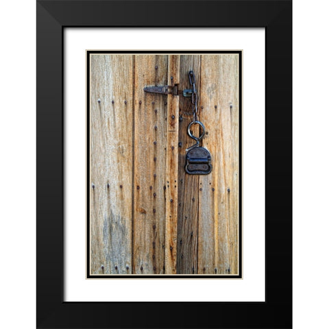 Usa-California Old latch and bolt-ghost town of Bodie Black Modern Wood Framed Art Print with Double Matting by Sederquist, Betty