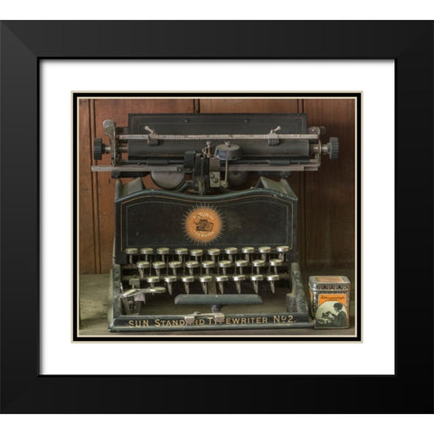 Antique typewriter Black Modern Wood Framed Art Print with Double Matting by Sederquist, Betty