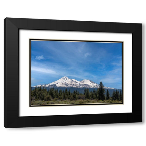 Mt. Shasta the tallest volcano in California. Black Modern Wood Framed Art Print with Double Matting by Sederquist, Betty