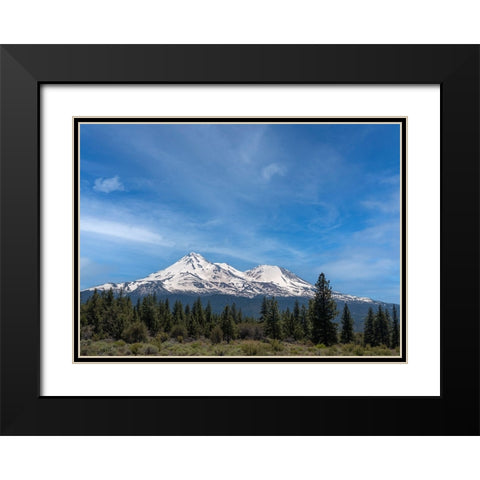 Mt. Shasta the tallest volcano in California. Black Modern Wood Framed Art Print with Double Matting by Sederquist, Betty