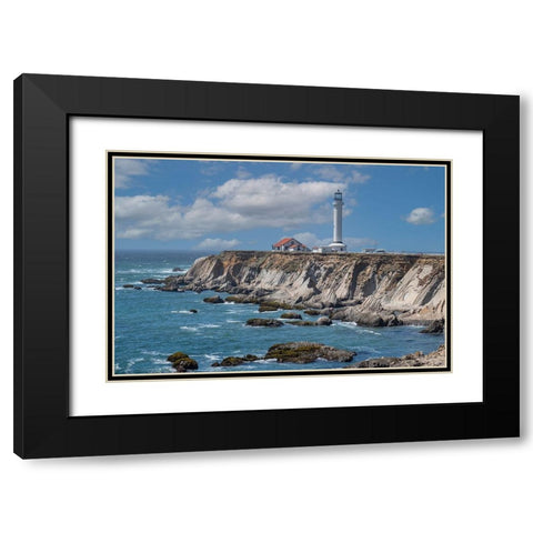Point Arena Lighthouse a northern California landmark. Black Modern Wood Framed Art Print with Double Matting by Sederquist, Betty