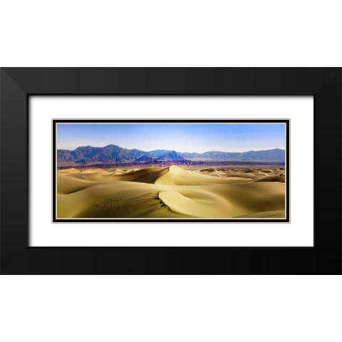 Death Valley Sand Dunes at Mesquite Flats. Black Modern Wood Framed Art Print with Double Matting by Muir, Janet