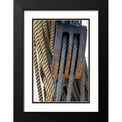 Nautical rigging-San Francisco-California-USA Black Modern Wood Framed Art Print with Double Matting by Engelbrecht, Jim