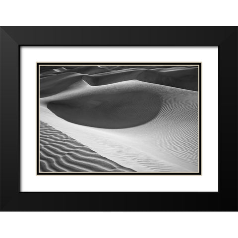 Dune Abstract-Death Valley Black Modern Wood Framed Art Print with Double Matting by Ford, John