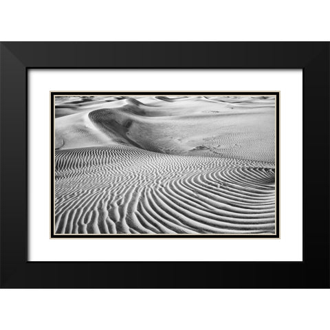 Dune Abstract-Death Valley Black Modern Wood Framed Art Print with Double Matting by Ford, John