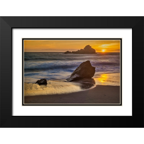 Pfeiffer Beach-Big Sur-California Black Modern Wood Framed Art Print with Double Matting by Ford, John